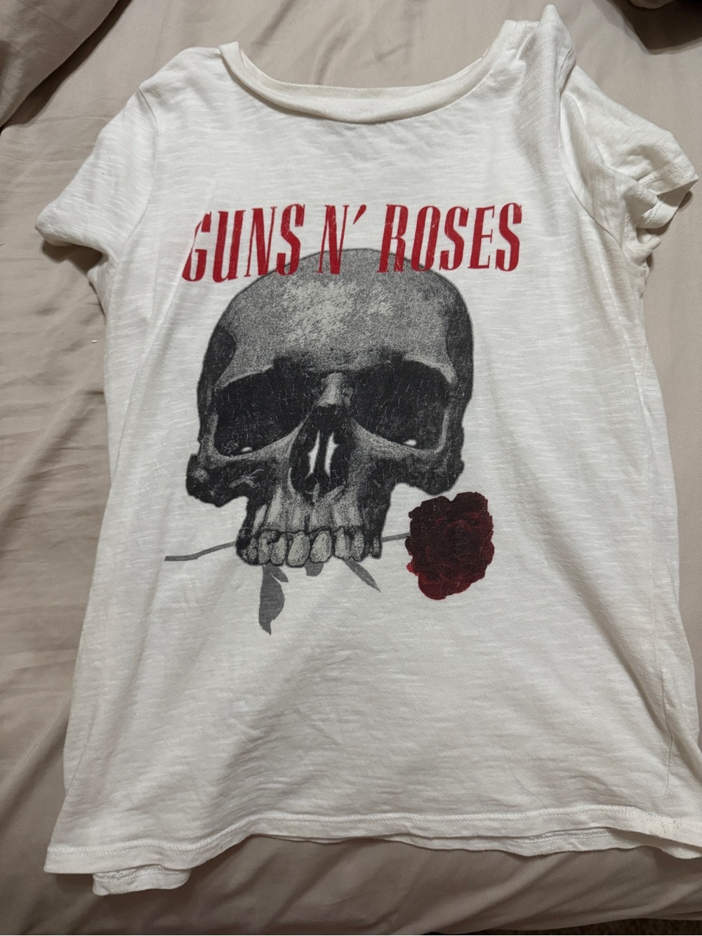 Guns N' Roses White Graphic Short Sleeve Tee